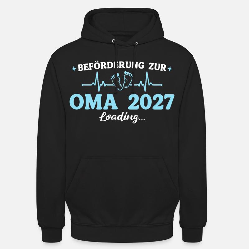 Oma 2027 Beförderung Großmutter Geschenk - Unisex Hoodie - Schwarz