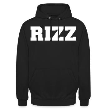 Rizz - Sweat-shirt à capuche unisexe - noir - Devant - Alina (178cm) & Michal (187cm)