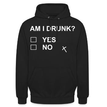 Funny Drinking Test Fail Yes No Sarcastic Humor - Unisex Hoodie - black - Front - Alina (178cm) & Michal (187cm)