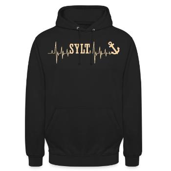 Nordsee INSEL SYLT Wattenmeer Lustiges - Unisex Hoodie - Schwarz - Vorne - Alina (178cm) & Michal (187cm)