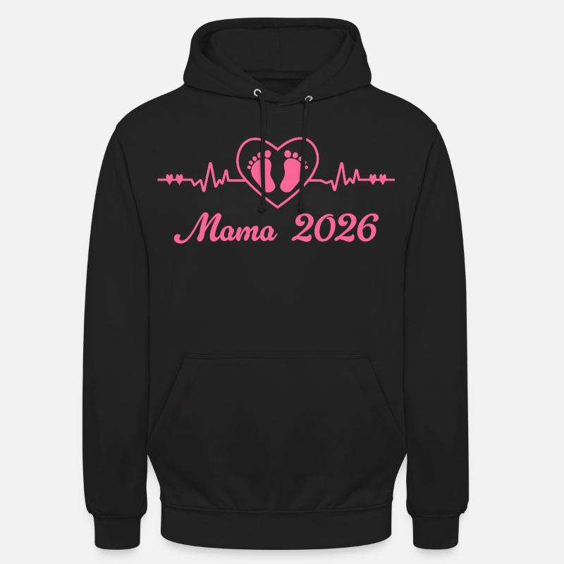 Mama 2026 Schwangerschaft Werdende Mutter - Unisex Hoodie - Schwarz