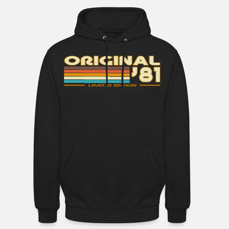 1981 - Sweat-shirt à capuche unisexe - noir
