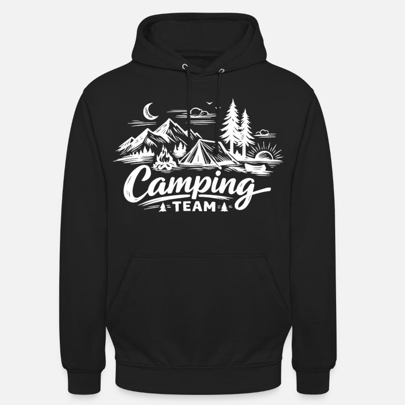 Tente d’équipe de camping - Sweat-shirt à capuche unisexe - noir