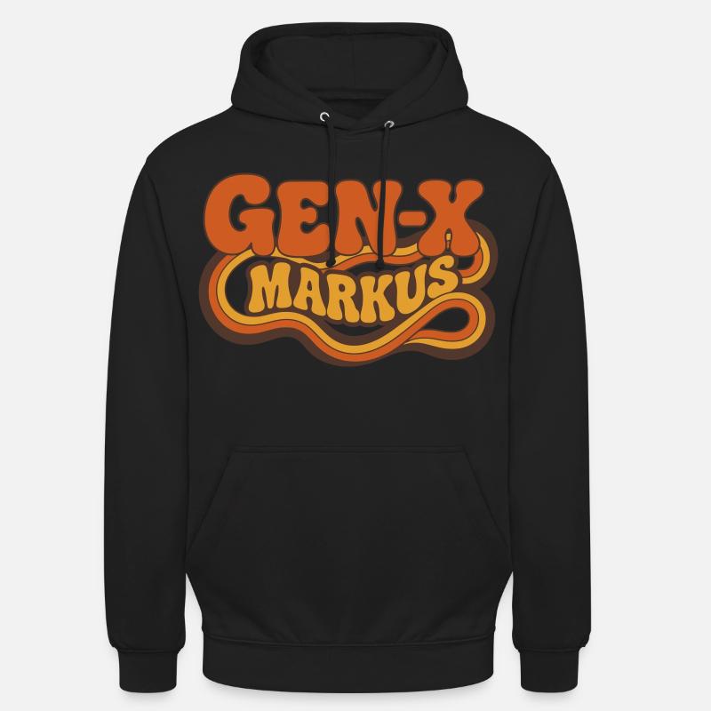 Logo rétro Gen-X Markus - Sweat-shirt à capuche unisexe - noir
