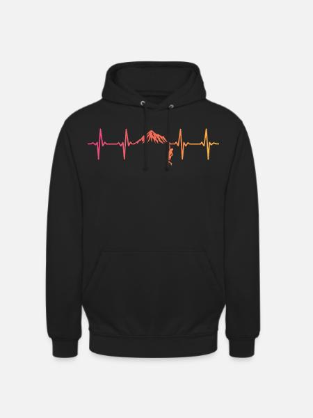 Climbing Sunset Heartbeat Climber - Unisex Hoodie - black
