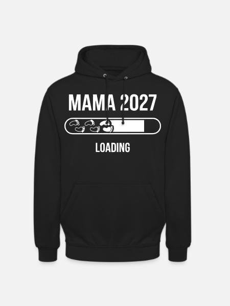 Mama 2027 Loading Babyfüße - Unisex Hoodie - Schwarz