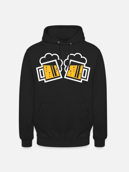 2 Bayrische Bierkrüge Prosten (Bier / NEG 2C) - Unisex Hoodie - Schwarz