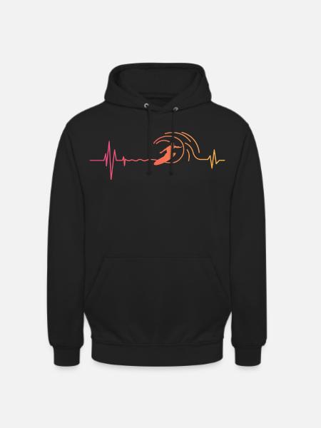Surf Herzschlag Surfen Surfer - Unisex Hoodie - Schwarz