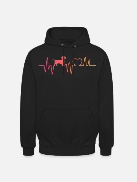 Dackel Herzschlag Dackel - Unisex Hoodie - Schwarz