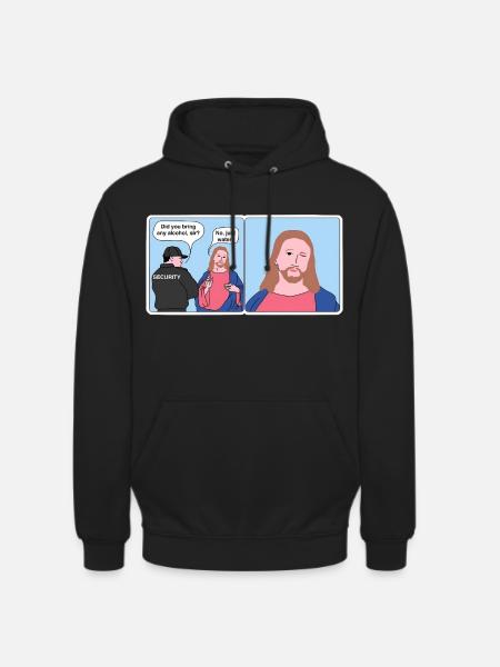 Jesus „Nur Wasser“ Meme - Unisex Hoodie - Schwarz