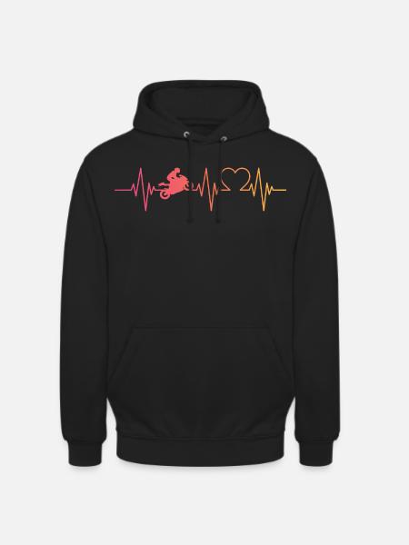 Motorrad Motorradfahren Herzschlag - Unisex Hoodie - Schwarz