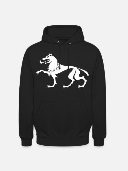 Mittelalterlicher Weißer Wolf - Unisex Hoodie - Schwarz