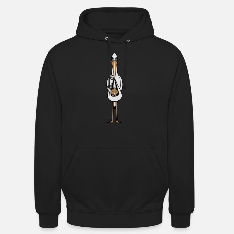 cigognes bébé de l'avant - Sweat-shirt à capuche unisexe - noir