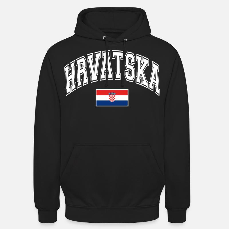 Drapeau de la Croatie - Sweat-shirt à capuche unisexe - noir