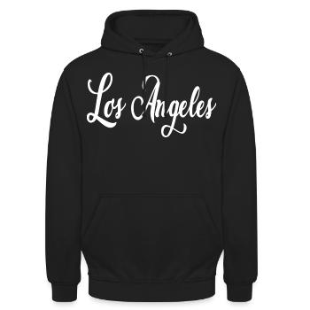 Los Angeles - Unisex Hoodie - Schwarz - Vorne - Alina (178cm) & Michal (187cm)