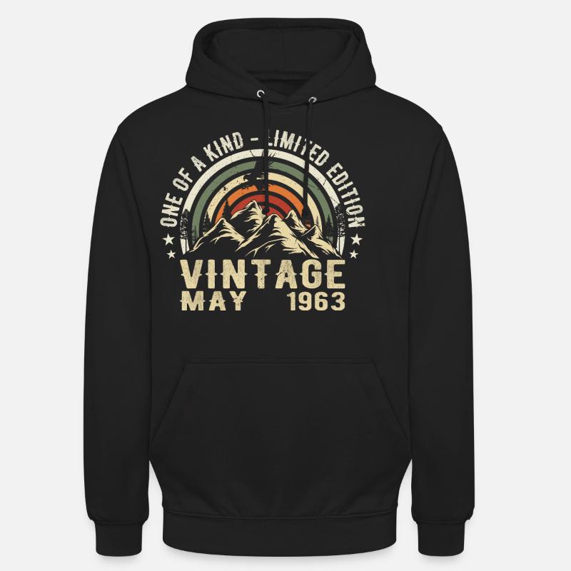 mai 1963 - may 1963 - Sweat-shirt à capuche unisexe - noir