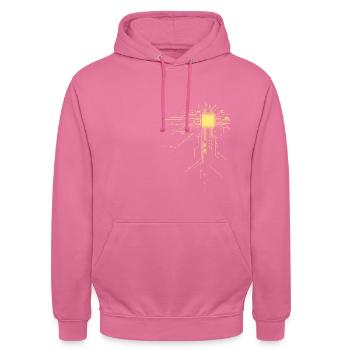CPU Chip Herz - Unisex Hoodie - Pink - Vorne - Alina (178cm) & Michal (187cm)