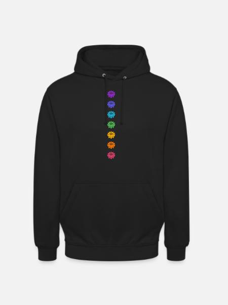 Lotus Chakras, Cosmic Energy Centers, Evolution - Unisex Hoodie - black