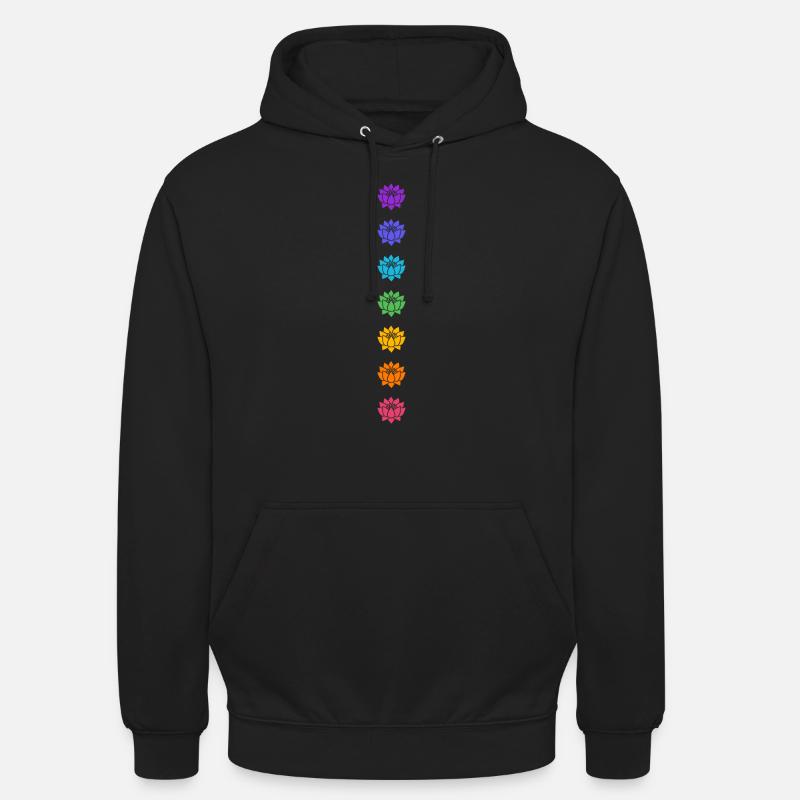 Lotus Chakras, Cosmic Energy Centers, Evolution - Unisex Hoodie - black