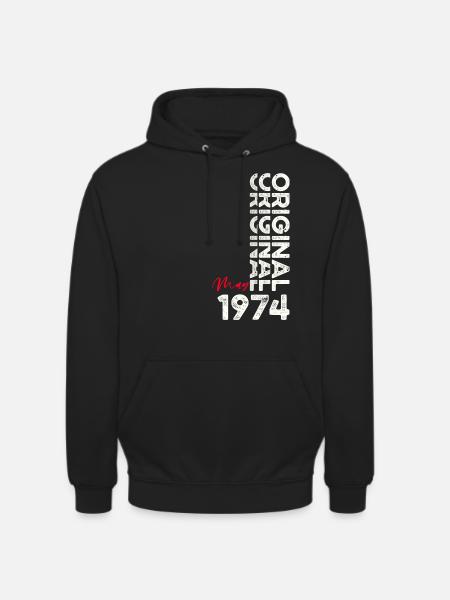 50-års fødselsdag Mand Original maj Vintage 1974 - Hættetrøje unisex - sort