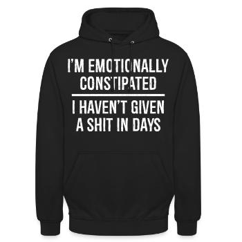 I'm emotionally constipated funny shirt - Unisex Hoodie - Schwarz - Vorne - Alina (178cm) & Michal (187cm)