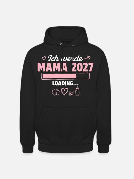 Ich Werde Mama 2027 Loading Schwangerschaft - Unisex Hoodie - Schwarz