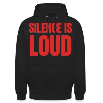 Silence Is Loud - Unisex Hoodie - black - Front - Alina (178cm) & Michal (187cm)