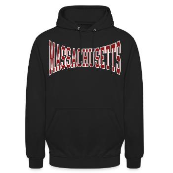 Massachusetts - Unisex Hoodie - Schwarz - Vorne - Alina (178cm) & Michal (187cm)