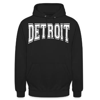 Detroit - Sweat-shirt à capuche unisexe - noir - Devant - Alina (178cm) & Michal (187cm)