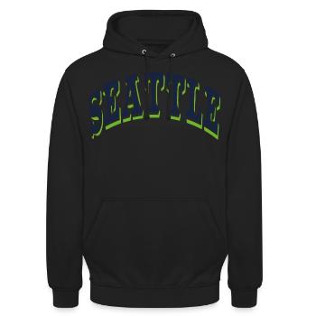 Seattle - Unisex Hoodie - Schwarz - Vorne - Alina (178cm) & Michal (187cm)