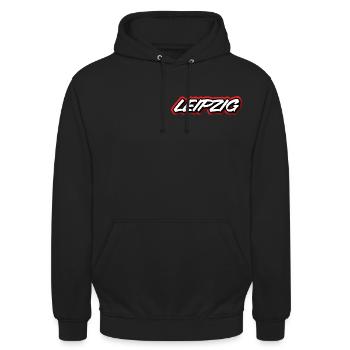 Fußballverein Leipzig - Unisex Hoodie - Schwarz - Vorne - Alina (178cm) & Michal (187cm)