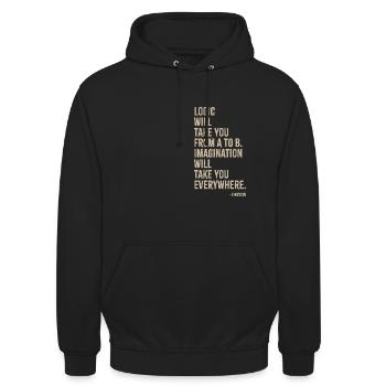 Logic will take you from A to B - Unisex Hoodie - black - Front - Alina (178cm) & Michal (187cm)