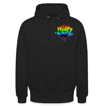 Fleur LGBT - Sweat-shirt à capuche unisexe - noir - Devant - Alina (178cm) & Michal (187cm)