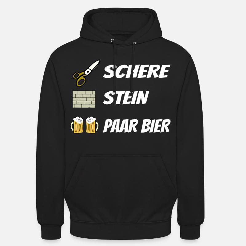 Schere , Stein, Paar Bier - Unisex Hoodie - Schwarz