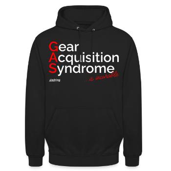 Gear Acquisition Syndrome - Unisex Hoodie - black - Front - Alina (178cm) & Michal (187cm)
