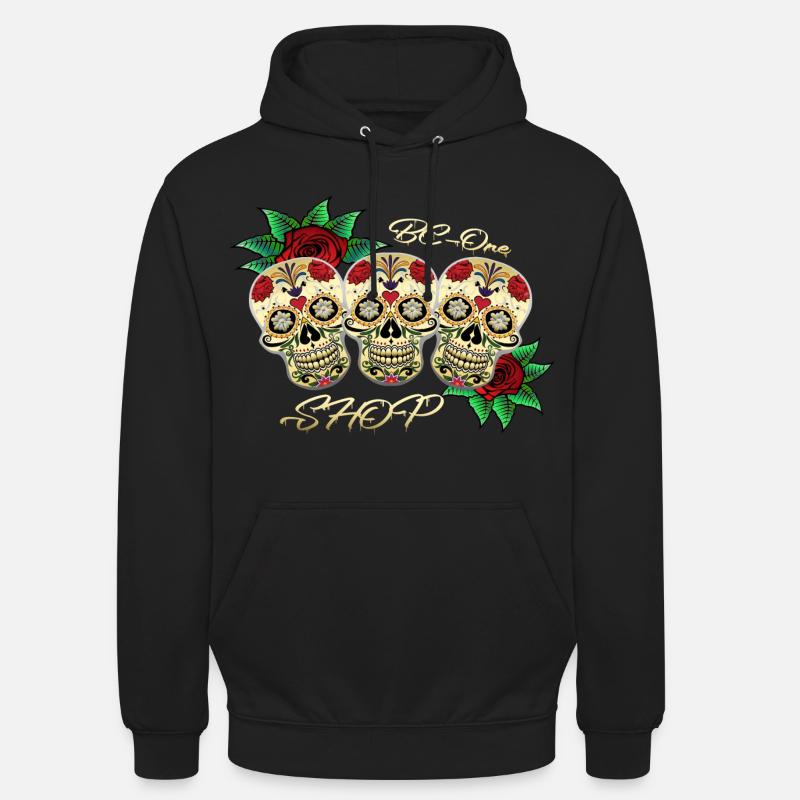 Crânes - Sweat-shirt à capuche unisexe - noir