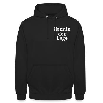 Herrin der Lage - Unisex Hoodie - Schwarz - Vorne - Alina (178cm) & Michal (187cm)