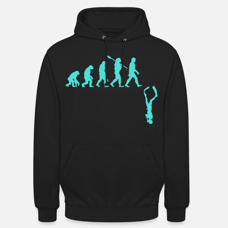 Evolution des Freitauchens - Unisex Hoodie - Schwarz