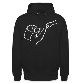 Labrador Komplizenschaft Liebe Familie Geschenk Hund - Unisex Hoodie - Schwarz - Vorne - Alina (178cm) & Michal (187cm)