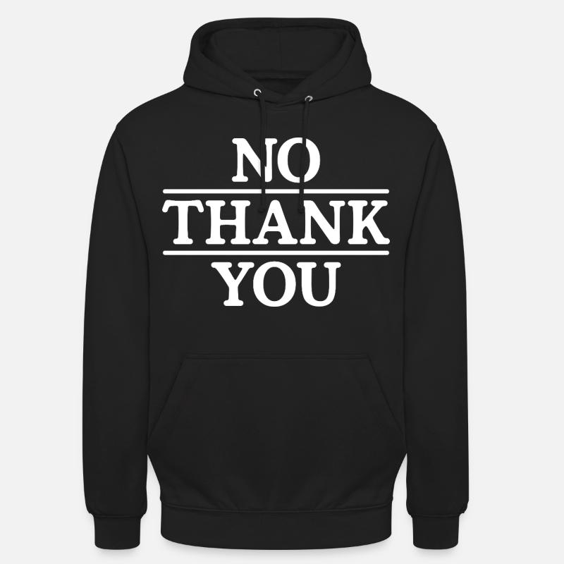 Nei takk - Unisex-hettegenser - svart