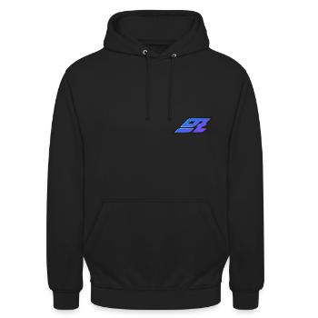 ezDrewBlue - Sweat-shirt à capuche unisexe - noir - Devant - Alina (178cm) & Michal (187cm)