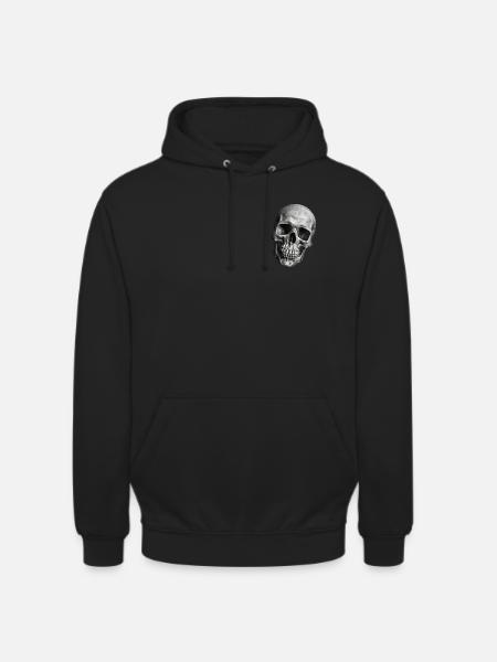 Crâne réaliste | Os énervés | Graphismes gothiques - Sweat-shirt à capuche unisexe - noir