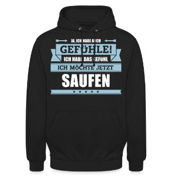 Lustiger Trinkspruch - Unisex Hoodie - Schwarz - Vorne - Alina (178cm) & Michal (187cm)