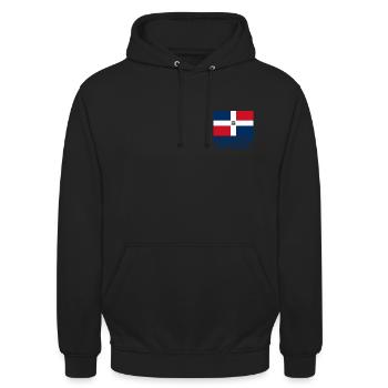 République dominicaine - Sweat-shirt à capuche unisexe - noir - Devant - Alina (178cm) & Michal (187cm)