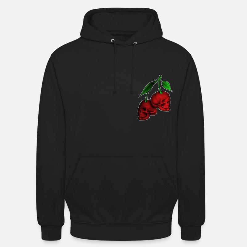 Cerise crâne crâne Skull Cherry - Sweat-shirt à capuche unisexe - noir