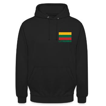 Litauen - Unisex Hoodie - Schwarz - Vorne - Alina (178cm) & Michal (187cm)