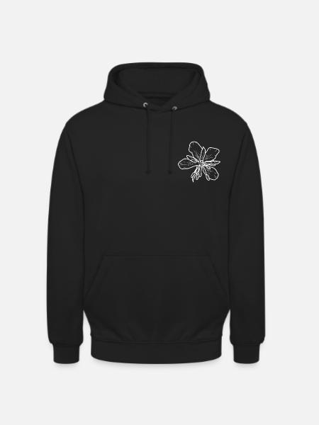 Weidenrose minimalistisch - Unisex Hoodie - Schwarz