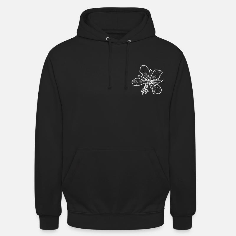 Weidenrose minimalistisch - Unisex Hoodie - Schwarz