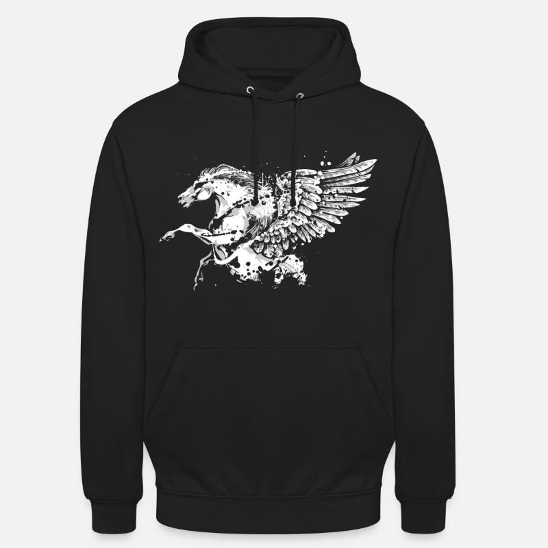 Cheval Pegasus - Sweat-shirt à capuche unisexe - noir