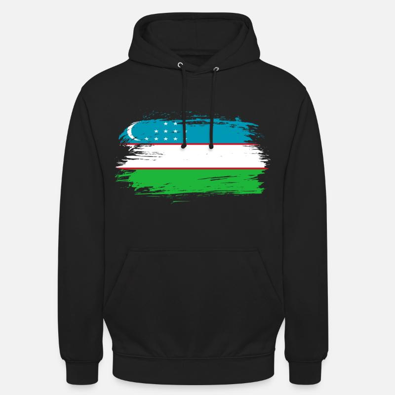 Drapeau drapeau Ouzbékistan - Sweat-shirt à capuche unisexe - noir